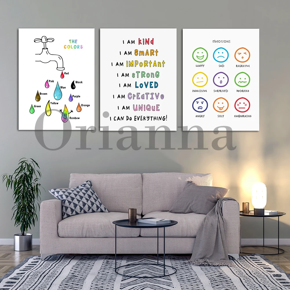 Feeling Solar System Colors Classroom Resources Love The Earth Wall Art Canvas Print Poster Living Room Bedroom Decor Painting