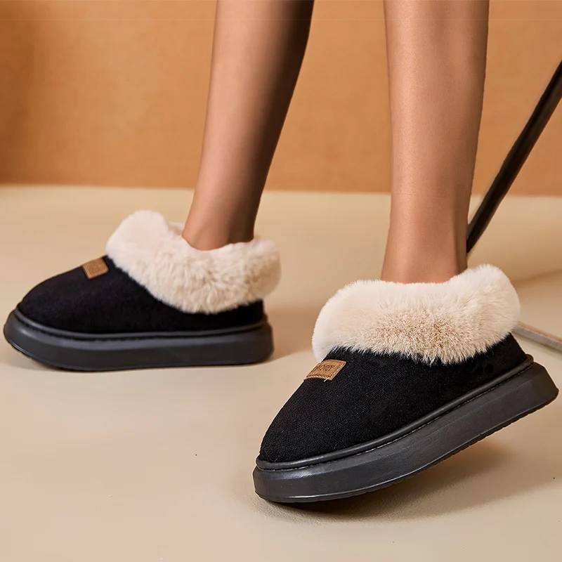 

Женские ботинки на меху, теплые зимние ботинки для женщин, ботильоны Snow Botas Mujer, новинка 2025, зимняя обувь для женщин, черная женская обувь