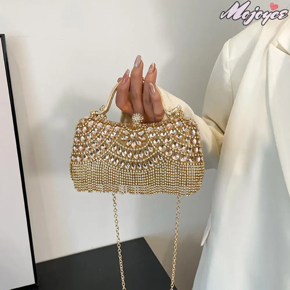 

Women Rhinestones Tassel Shouder Bag Large Capacity Sparkly Evening Bag Luxury Shiny Diamonds Crossbody Bags Wedding Club Bag