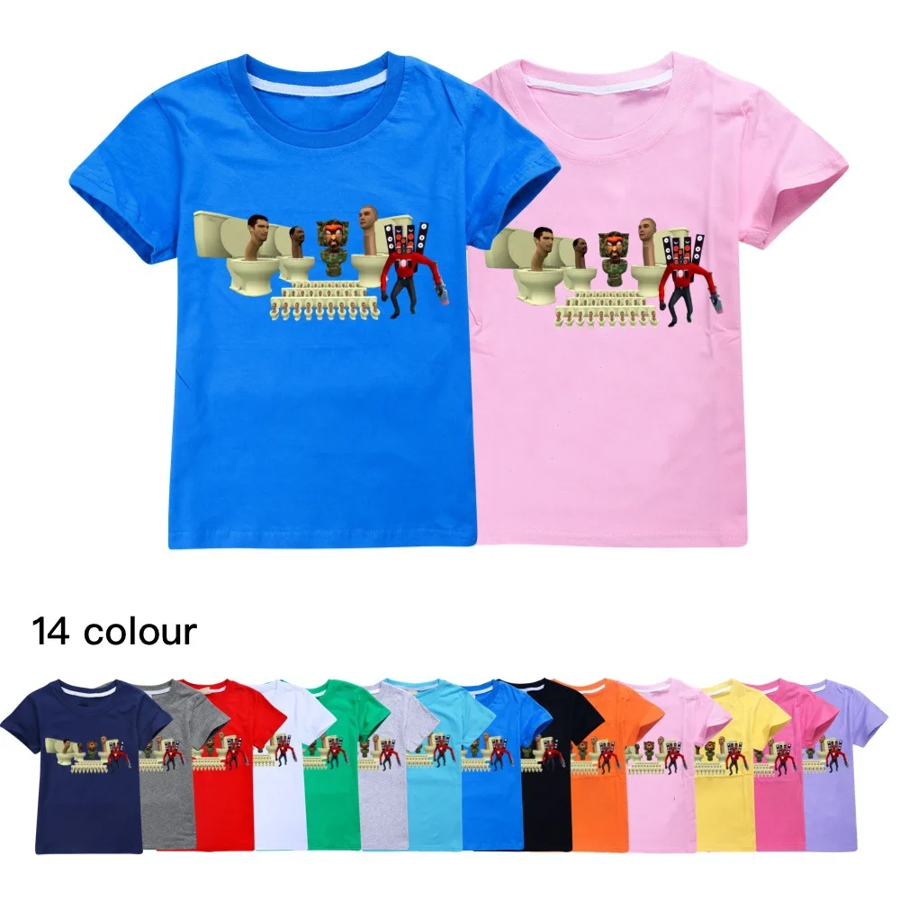 

Hot Game Skibidi Toilet T Shirt Kids Speaker Man Camcorderman Clothing Baby Boys Cotton Tshirts Teenager Girls Short Sleeve Tops