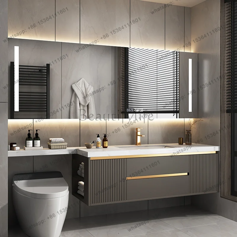 Light Luxury American Bathroom Cabinet Accessories Modern Cupboard Makeup Vanity Display