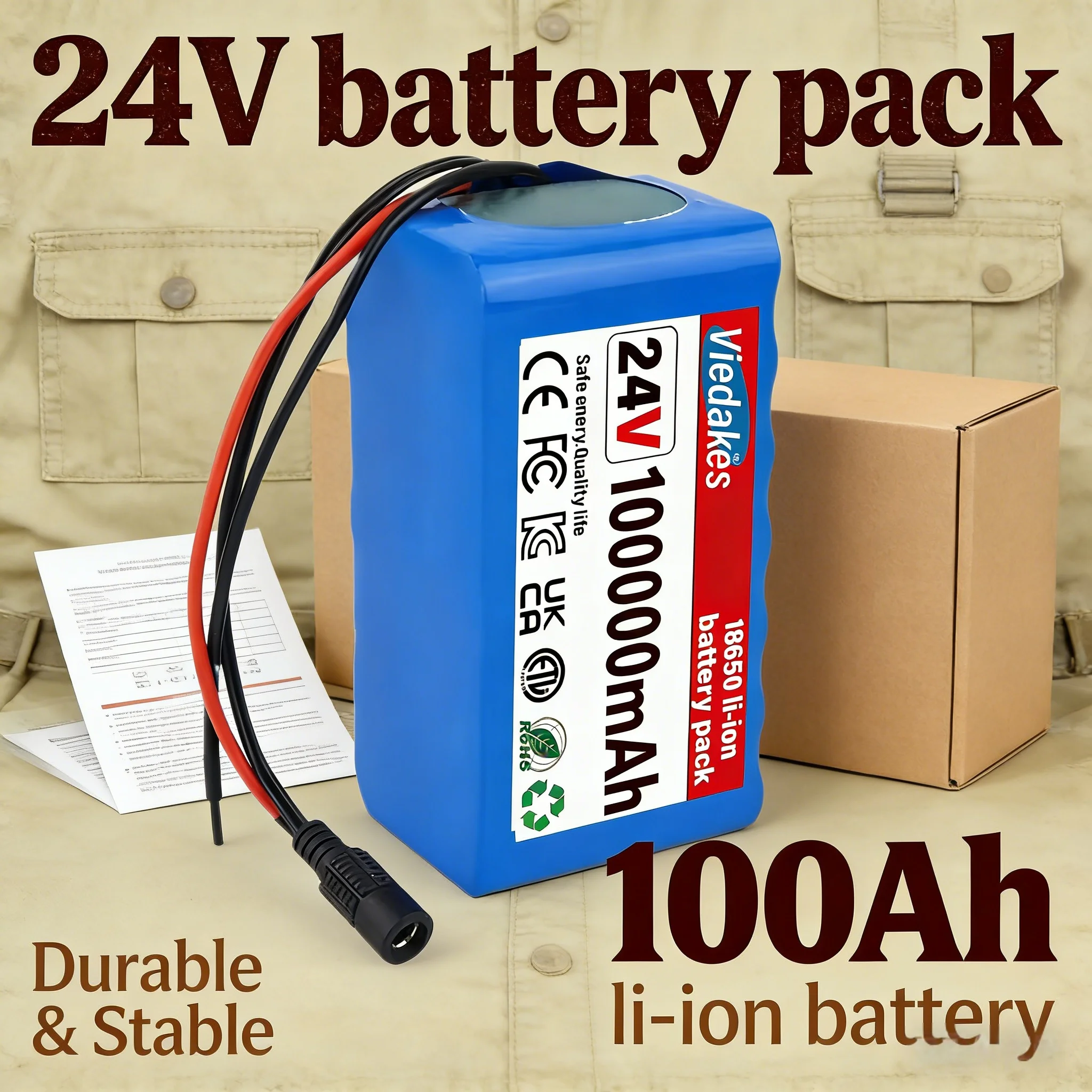 100% New 7S3P 18650 24V 100000mAh Rechargeable Batteries 24V Lithium Battery Wheelchair Battery 7s3p Battery Pack for Bicycle