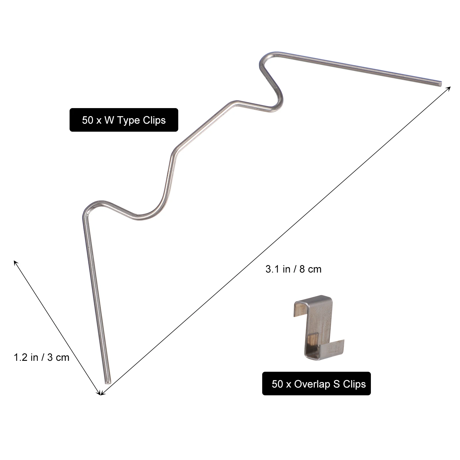 

100Pcs Durable Stainless Steel Greenhouse Glass Clips Easy Install Fixing Clamp Greenhouse Glass Clips Stainless Steel Clip