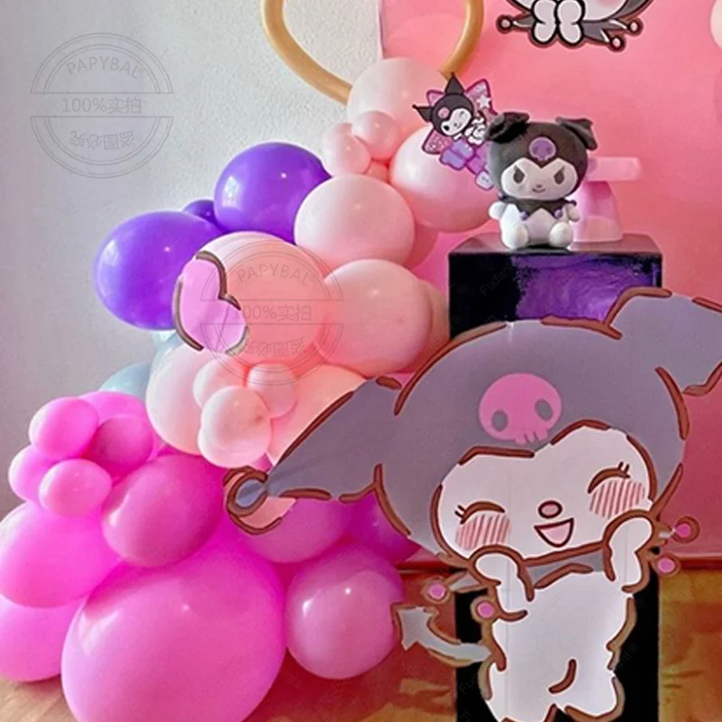 115pcs Sanrio Themd Kuromi Digital Balloon Arch Kit Pink Purple Latex Ball Girl Birthday Party Baby Shower Wedding Decoration