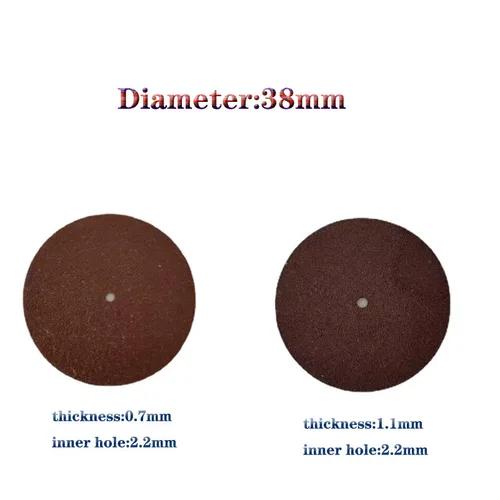 100 Uds disco de separación de molienda de resina Dental rueda abrasiva separación de aleación de Metal diámetro 38mm espesor 0,7mm,1,1mm