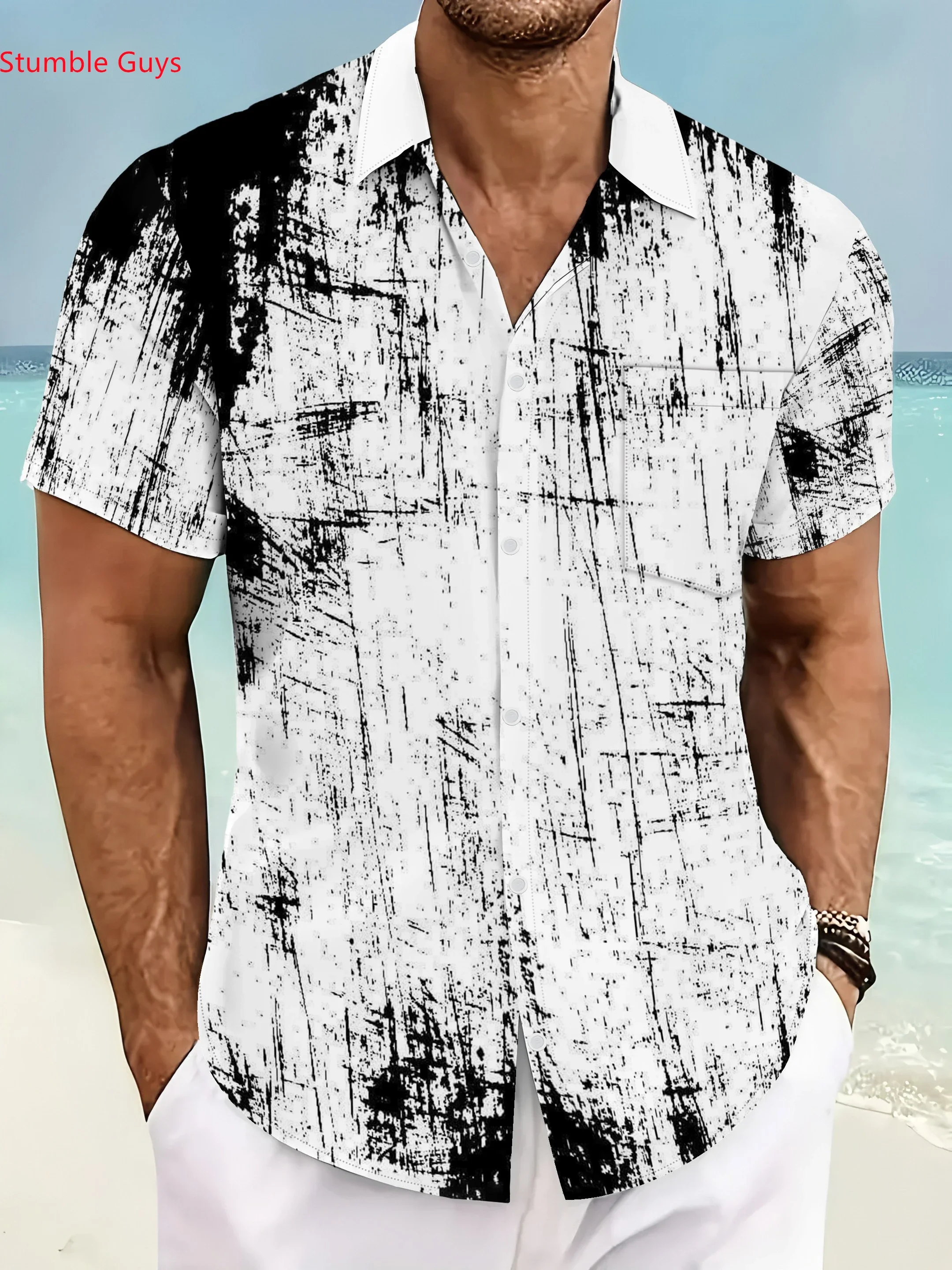 

Men's Lightweight Vacation Shirt SummerMan Women Short Sleeve Hawaiian Casual Print Breathable Beach Party Tops