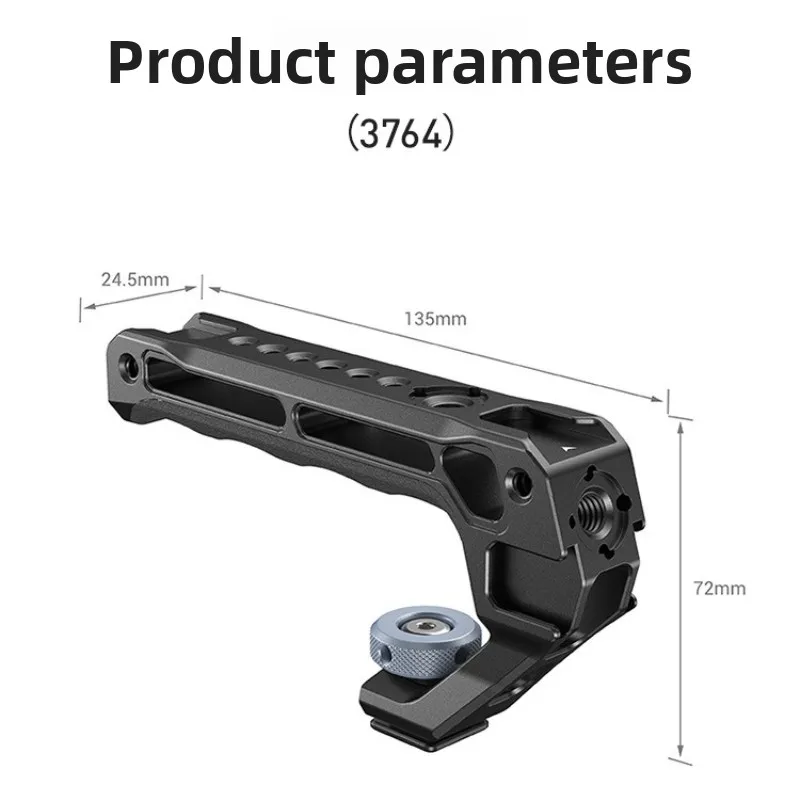 Universal Cold Shoe Camera Handle CNC Aluminum Top Grip for Video Rig Camera Cage and Defender Chassis Case
