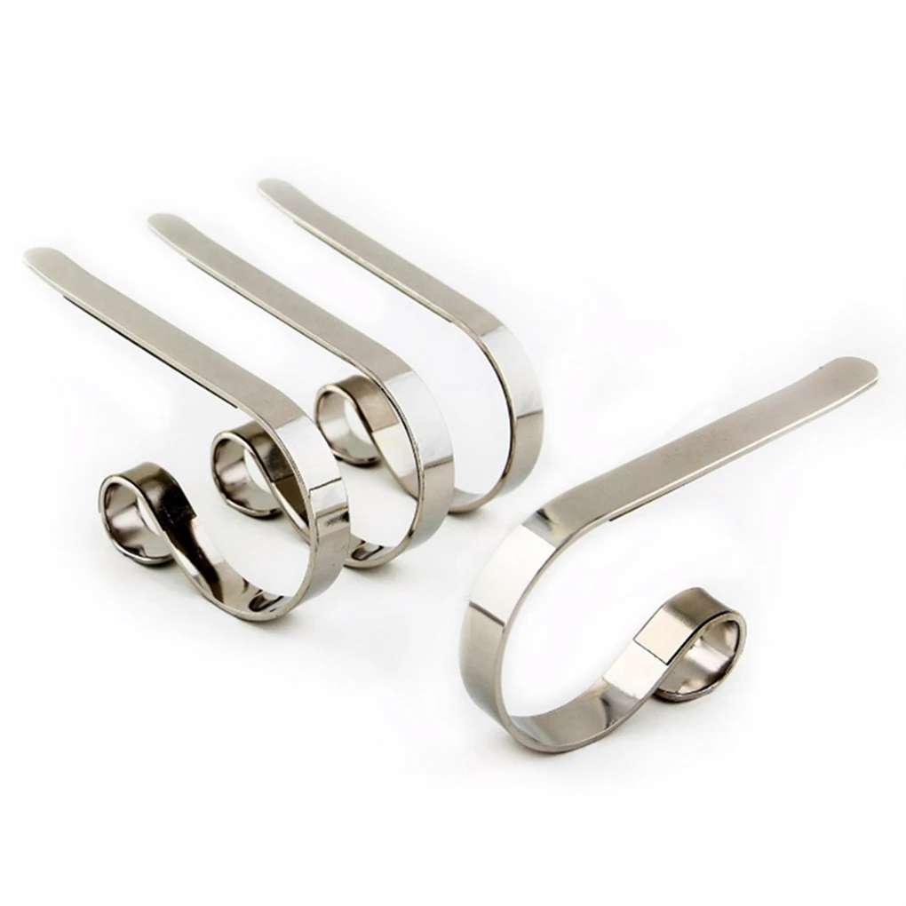 คริสต์มาสเตาผิงตะขอปรับ Garland ถุงเท้าแขวนเทศกาล Nonslip ตกแต่ง Hooking ถุงน่องสีแดงสีบรอนซ์