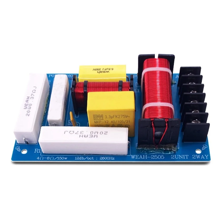 10pcs200W divisor de frequência MKP capacitor 2 canais de áudio placa de circuito de filtro de alta fidelidade acessórios indutores de baixo