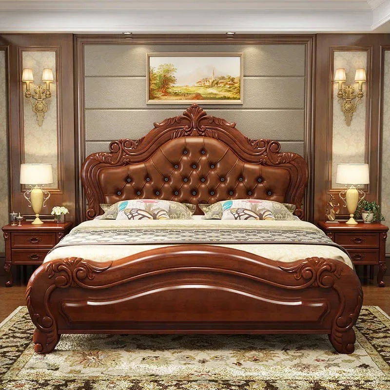 

Legs Large Couples Double Bed Decoration Wardrobe Headboards Queen Double Bed Bedroom Loft Luxury Camas De Dormitorio Furniture