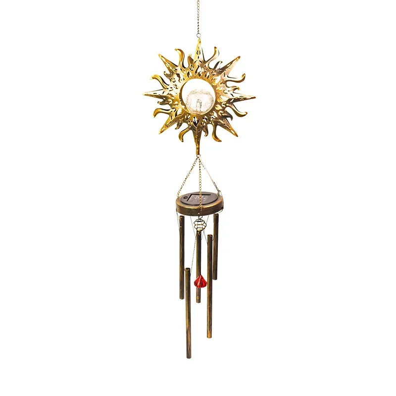

Solar outdoor garden light garden balcony decoration waterproof moon retro wind chime hanging light landscape chandelier pendant