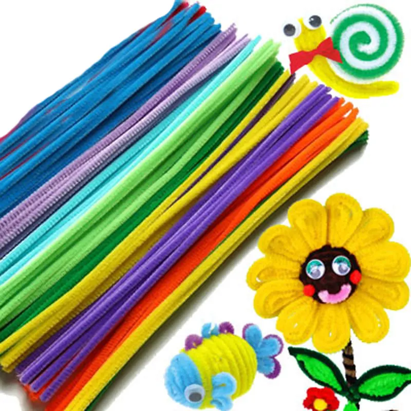 

100pcs/Set Chenille Stems Colorful Sticks Kids Toy Kindergarten DIY Handcraft Material Creative Educational Toys Random Color