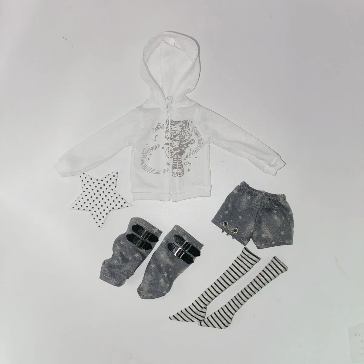 （customization 30day）BJD doll clothes suitable for 1/4 1/6 size white skirts clothing set doll accessories (5 points)