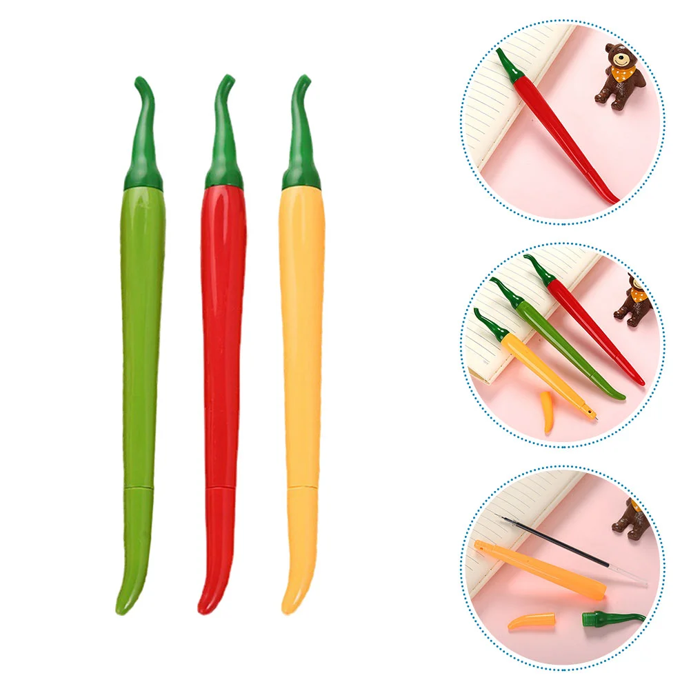 

18 Pcs Chili Gel Pen Cartoon Stationery School Accessories Creative Children Sign Pens Plastic Fine Tip Markers