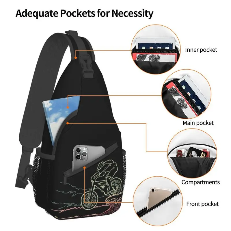 Mochila cruzada para bicicleta de montaña para hombre, bolso de pecho de hombro personalizado para jinete, ciclismo, Camping, Daypack