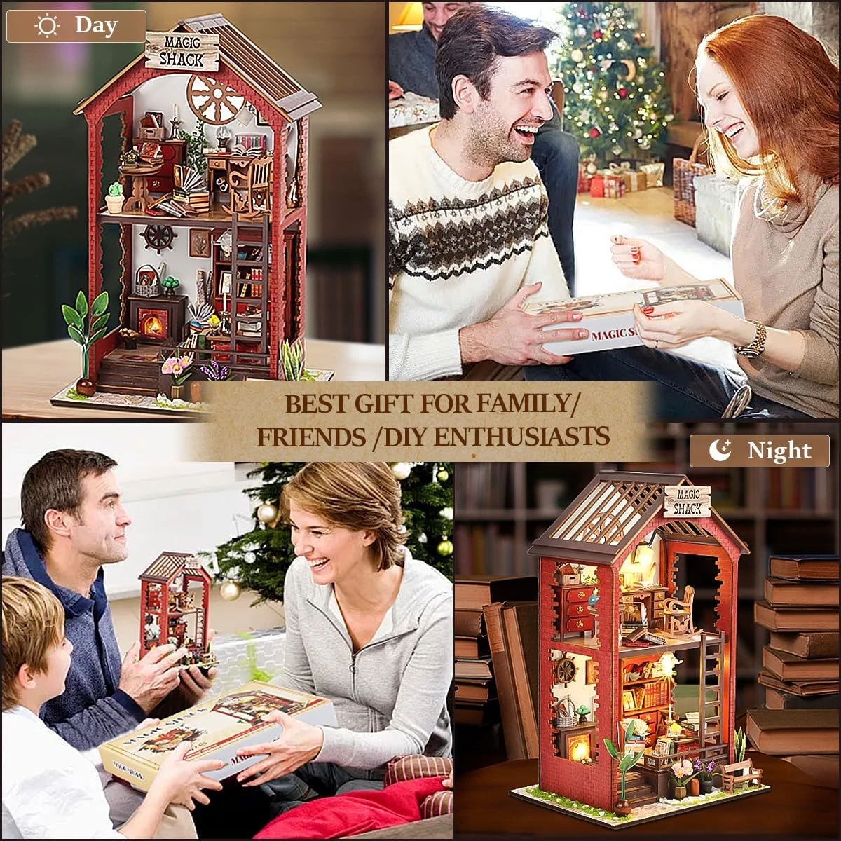 DIY Wooden Book Nook Riddle On The Seabed - 3D Puzzle Miniatures Kits Assembly Bookend Model, Home Decor Gift for Friends