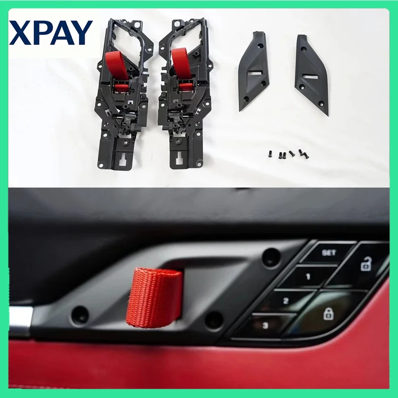 

Новая автомобильная легкая дверная ручка, подходящая для Porsche Carrera 911/992 2019-2024, модифицированная GT3/GT3RS, автоматическая красная дверная ручка