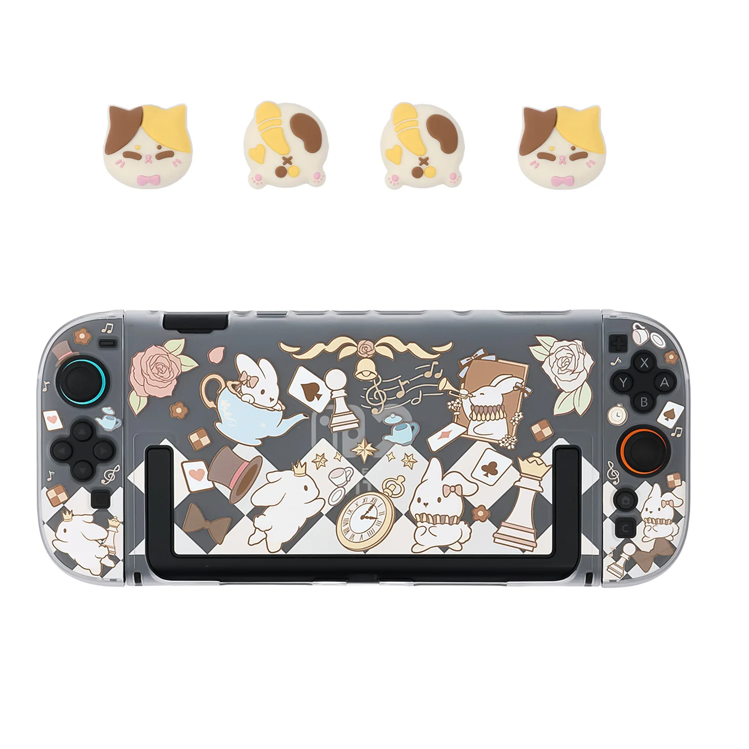 Alice Rabbit Translucent Protective Case compatible with Switch 2 - NS2 (2025) Detachable Dockable Semi-Transparent Hard Shell