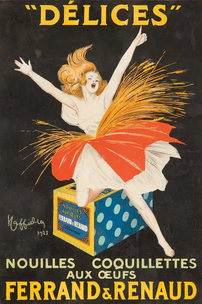 Ferrand and Renaud, Delices Vintage Poster (artist: Cappiello, Leonetto) France c. 1923 (12x18 Wall Art Poster, Digital Print De