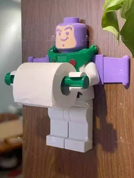 Buzz Lightyear Sculpture Paper Holder Creative Cartoon Toy Story Buzz Lightyear Figure Towel Rack for Kitchen Bathroom