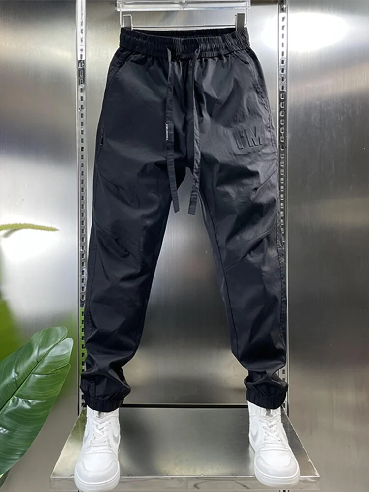 

Мужские повседневные брюки премиум-класса свободного кроя, в стиле харлан, для работы, осенне-зимние, новая модная городская коллекция, дышащие, средней посадки, на резинке