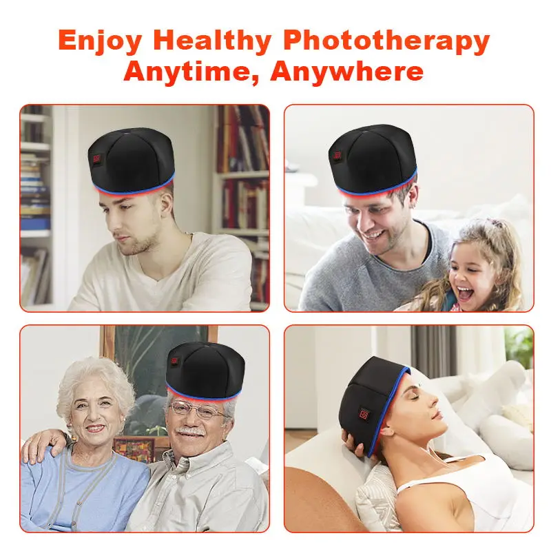 Phototherapy Electric led red Infrared light therapy anti hair lose hat promote hair regrowth  cap hair care products