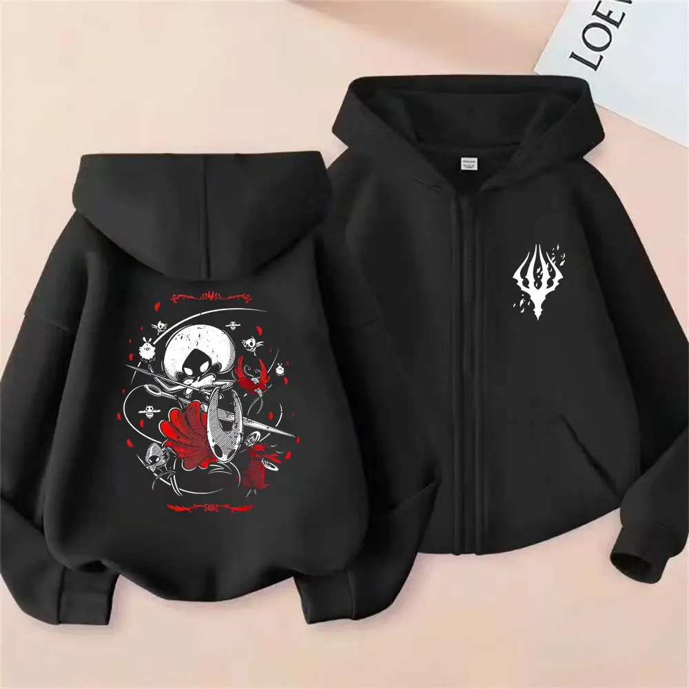 

Hot Sale Game Hollow Knight Zipper Hoodie Men Women Fashion Casual Oversized Zip Up Hoodies Unisex Cartoon Vintage Jacket Coat