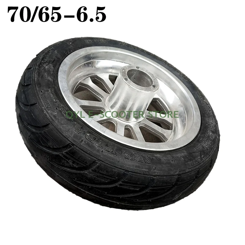 

70/65-6.5 Inflatable wheel 10 inch Tubeless Tire Vacuum Tyre with 6.5" Alloy Hub for Electric Scooter Front Wheel