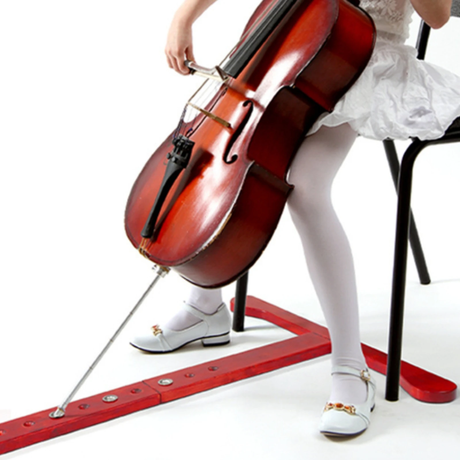 Wooden Cello Endpin Anti-Slip Board Secure Grip Folding Cello Endpin Board with Support Rod Anti-Slip Anchor Pad Slim Profile