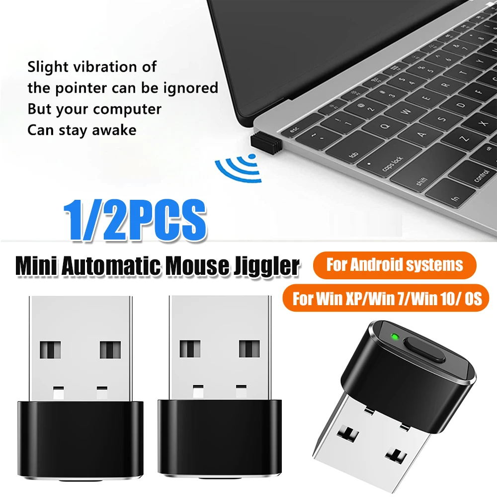 Mini Mouse Jiggler ON/Off Button USB Automatic Move Cursor Shaker Undetectable Plug and Play Keeps Awake for Laptop Desktop