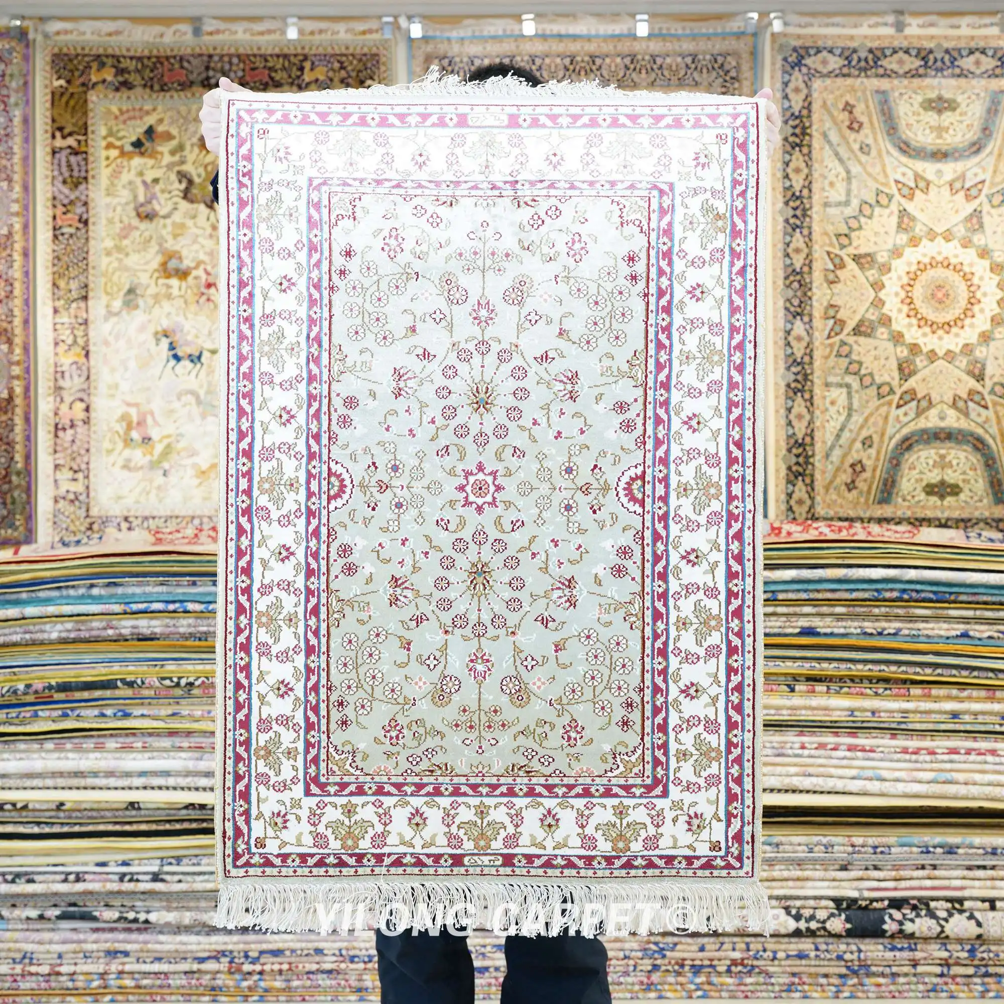 

61x91cm Antique Oriental Carpet Handmade Exquisite Persian Silk Rug (HF096B)