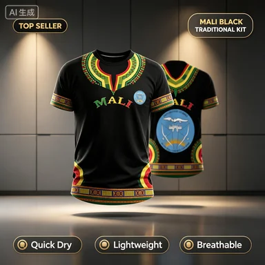 Camiseta de manga corta con cuello redondo para hombre, selección de estilo para aficionados, equipo de fútbol, estampado 3D, camiseta para padres e hijos, Mali 2026