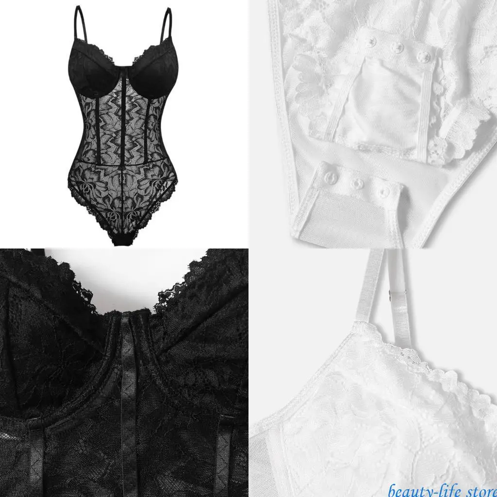 

Feminine Lace Bodysuit Sleevelsss Romper For Those Seeking Comfort and Styles 517D