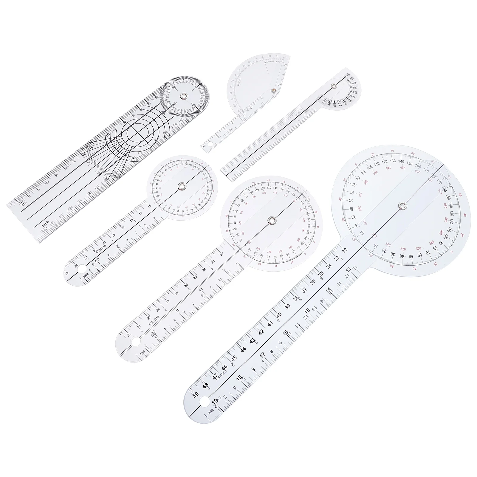 

6 Pcs Ruler 360 Degree Medical Goniometer Mini Rotary Plastic Spinal Fitness Angle