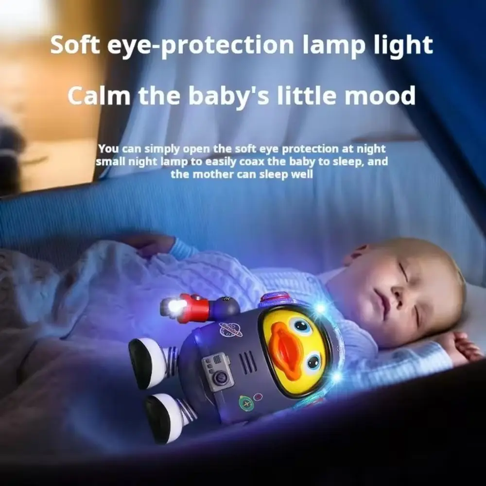 Plastic Dansende Astronaut Eend Speelgoed Interactief Vroeg Onderwijs Elektrische Dans Ruimte Eend Geluid En Licht Ornament