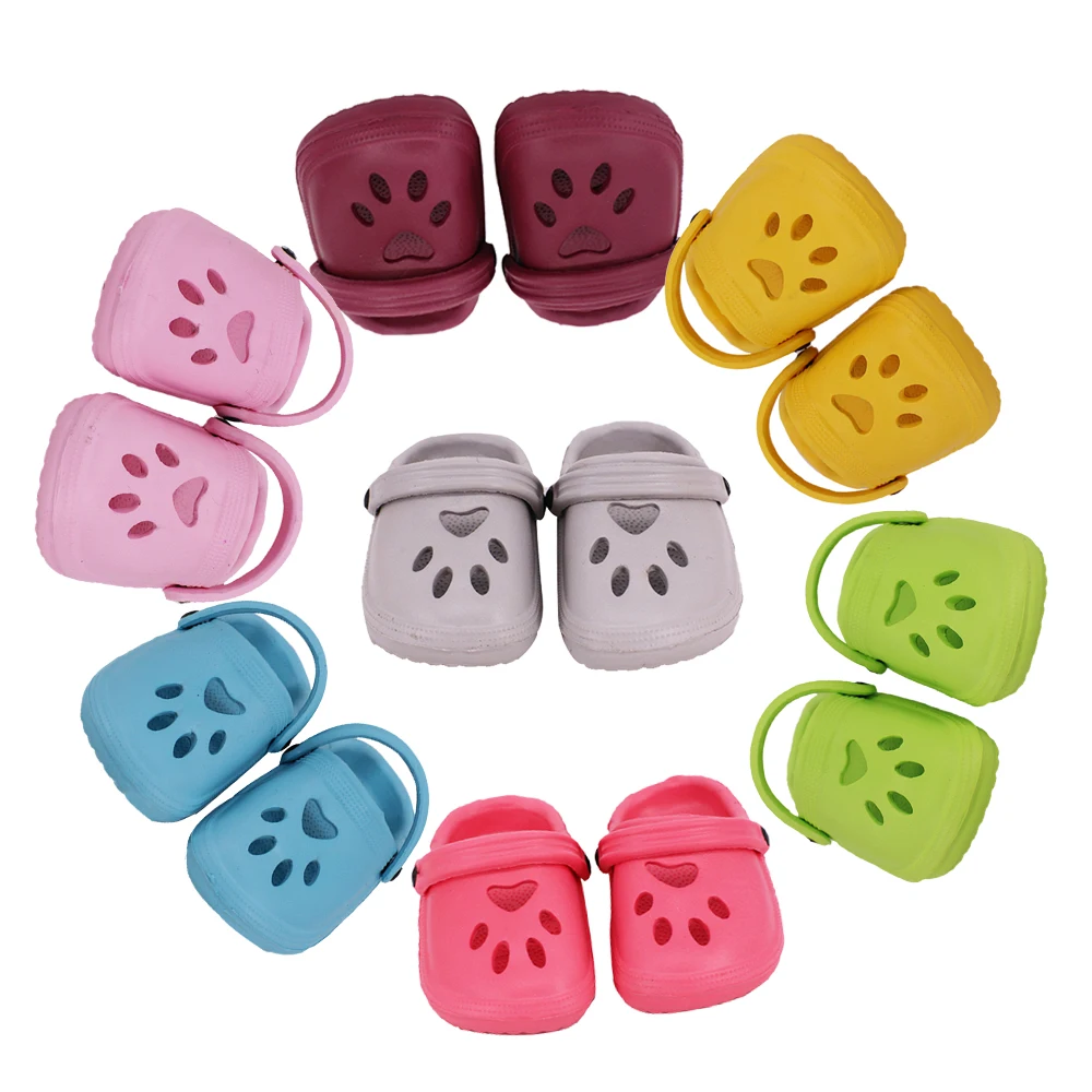 Doll Sandals Hole Shoes Summer Slippers Suitable For 16/18 Inch Dolls, 43cm Newborn Baby Dolls DIY Accessories For Cute Pet Dog