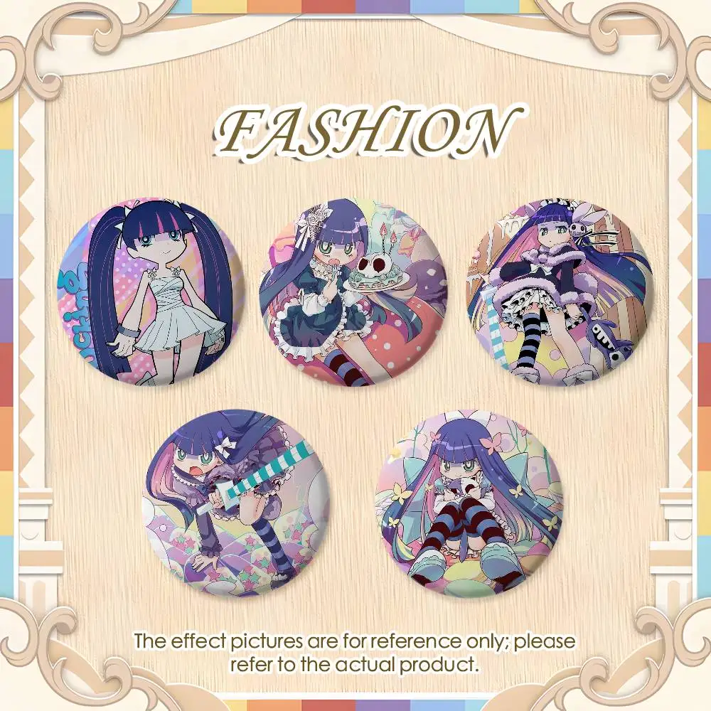 

Panty Stocking With G-Garterbelt Badges Round Exquisite Badge Brooches Creative Pins For Clothes Hat Backpack Gift Accessories
