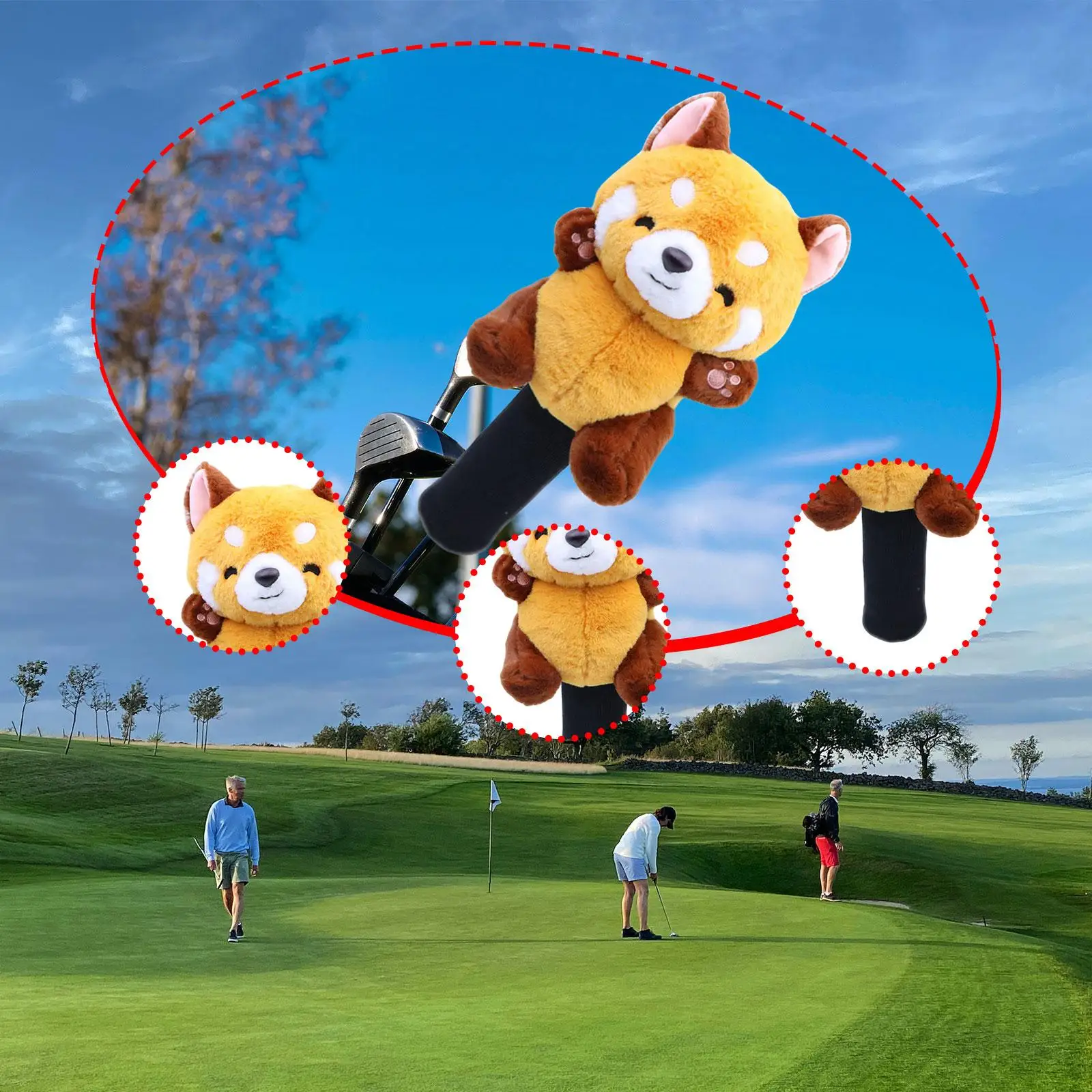 

Fairway Wood Golf Club Headcover Protector Raccoon Accessories Soft Scratch Resistant Funny Gift Animal Plush Golf Head Cover