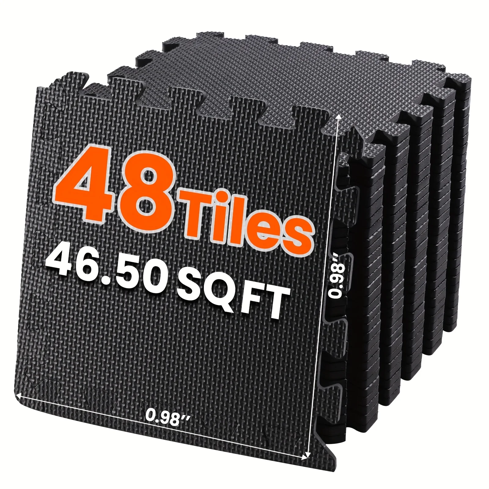 36/48 قطعة من حصيرة ألغاز اللياقة البدنية المتشابكة، 12 بوصة × 12 بوصة من إسفنج EVA المتين، ممتصة للصدمات المضادة للانزلاق لمرآب استوديو اليوغا والجيم المنزلي