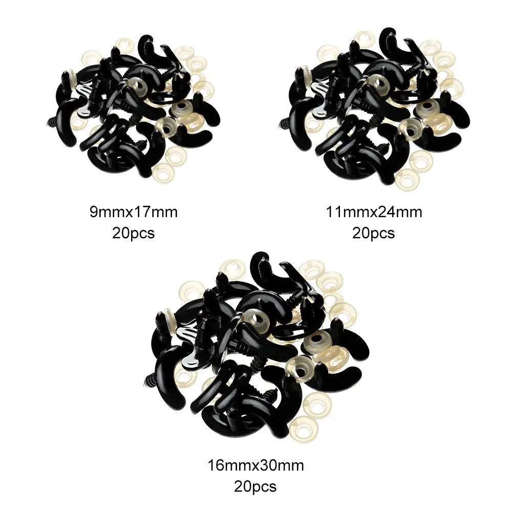 20pcs/10pairs Safety Plastic Bear Animal Accessories Puppet Crystal Eye Dolls DIY Tools Thread Eyes Nose Eyes Crafts