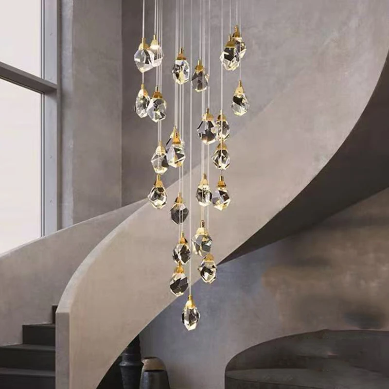 

Modern home decoration crystal chandelier, stair Pendant lamp, living room Pendant lights, interior lighting