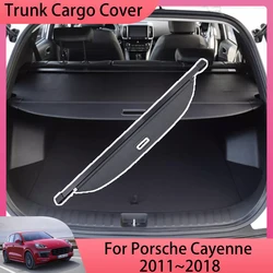For Porsche Cayenne E2 92A 2011~2018 2016 MK2 Car Trunk Curtain Cargo Cover Trunk Curtain Rear Space Retractable Anti-peeping