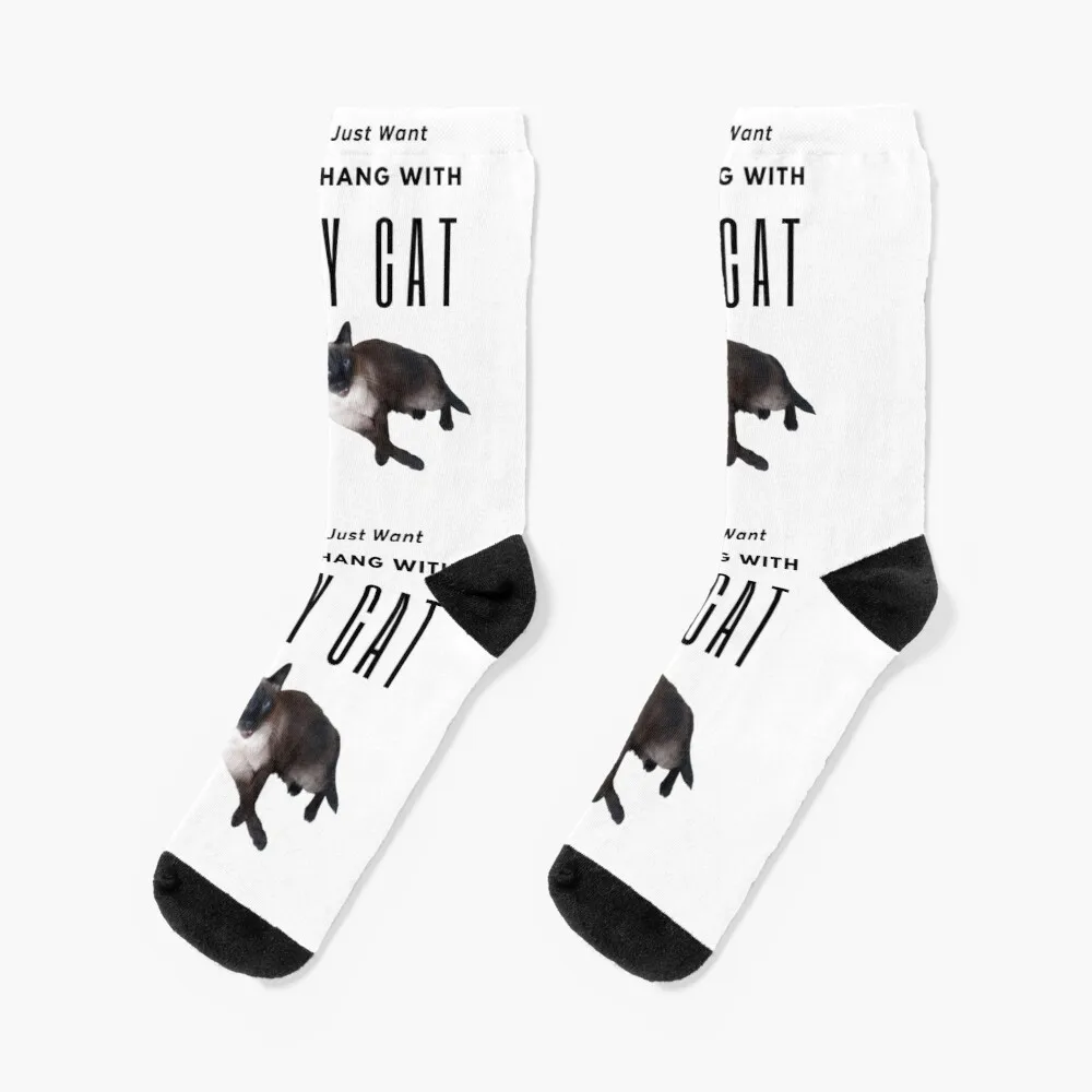 I Just Want to Hang out with My Siamese Cat-animal Lover-cats Gift Idea Socks Socks For Men