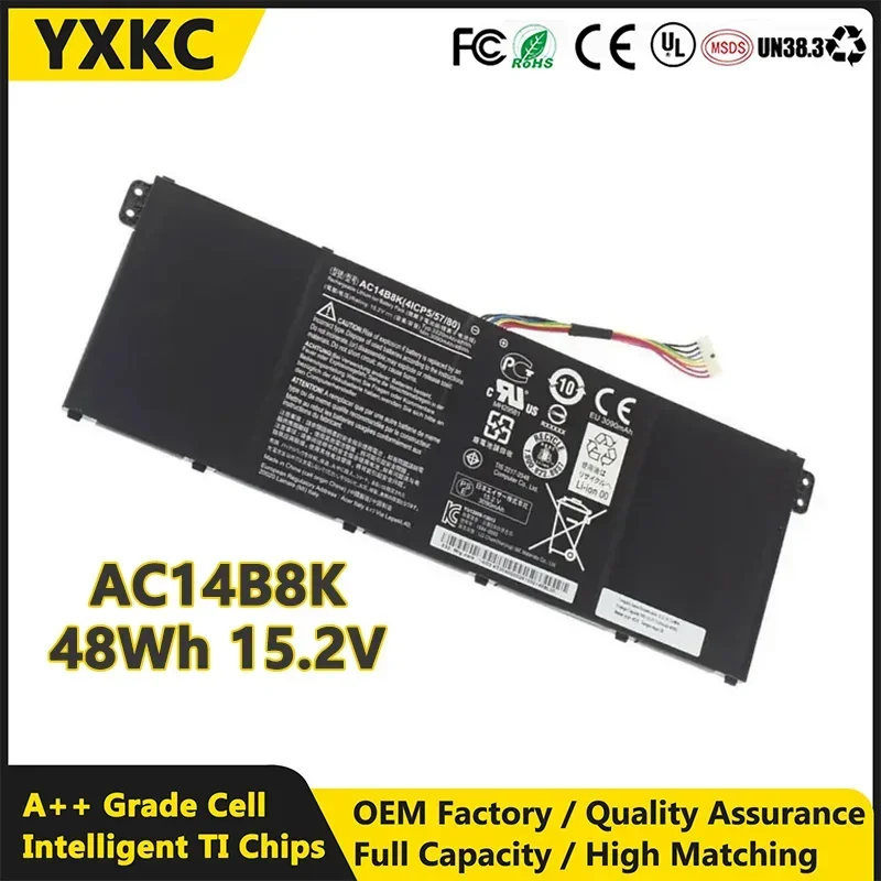 

Genuine Wholesale 48Wh 15.2V battery AC14B8K AC14B3K battery lithium ion For Acer Aspire V3-371 V3-331 V5-122 ES1-511 battery