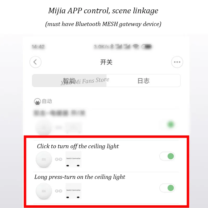 Bluetooth Mesh on-off Device Timing Smart Lamps Switch Controller Scenario Module on-off Device For Xiaomi Mi Home App