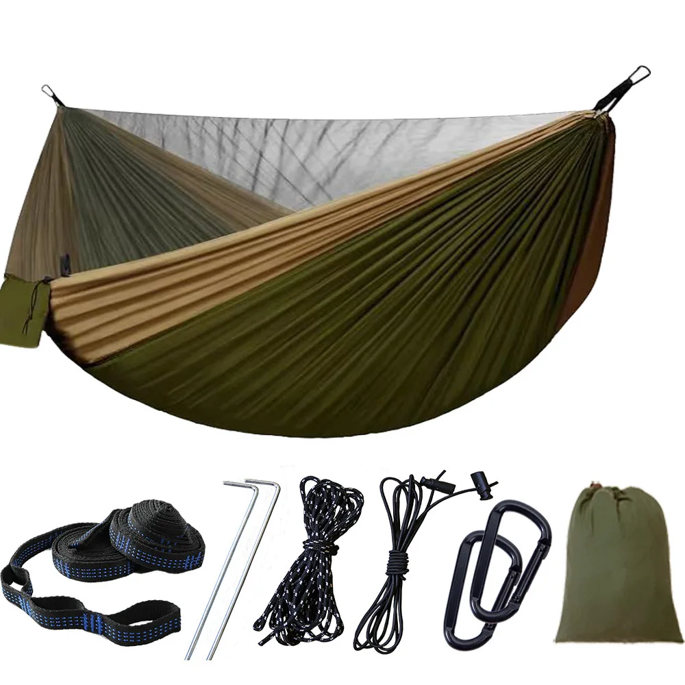 

Auto-Open Mosquito Hammock with Upgraded Zipper Net, 2-Second Setup Double Camping Bed for Effortless Outdoor Relaxation