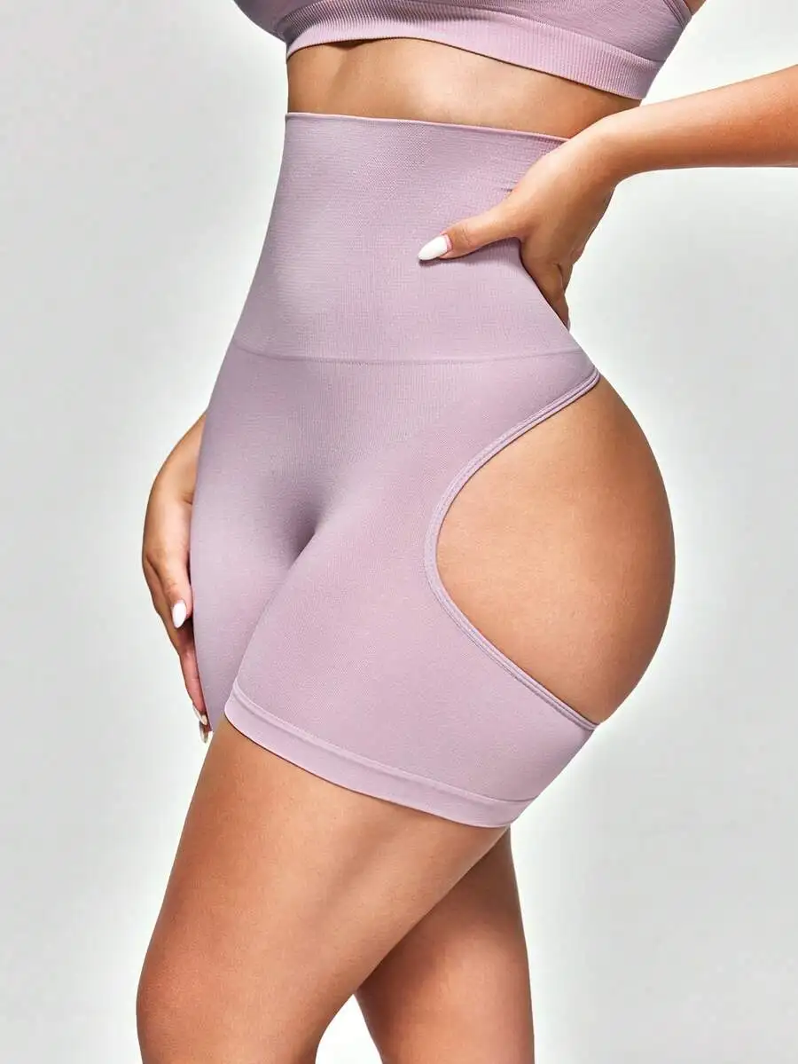Shorts Moldeadores de Cintura Alta para Mujer, Color Sólido, Ajuste Ceñido