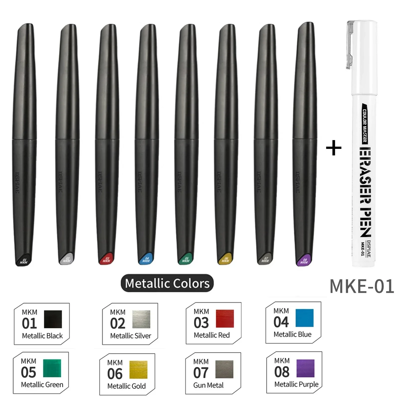 DSPIAE Water-Based Soft Tipped Markers Kit for Model Gundam Military Painting DIY Tool with Universal Eraser Painting Craft Tool