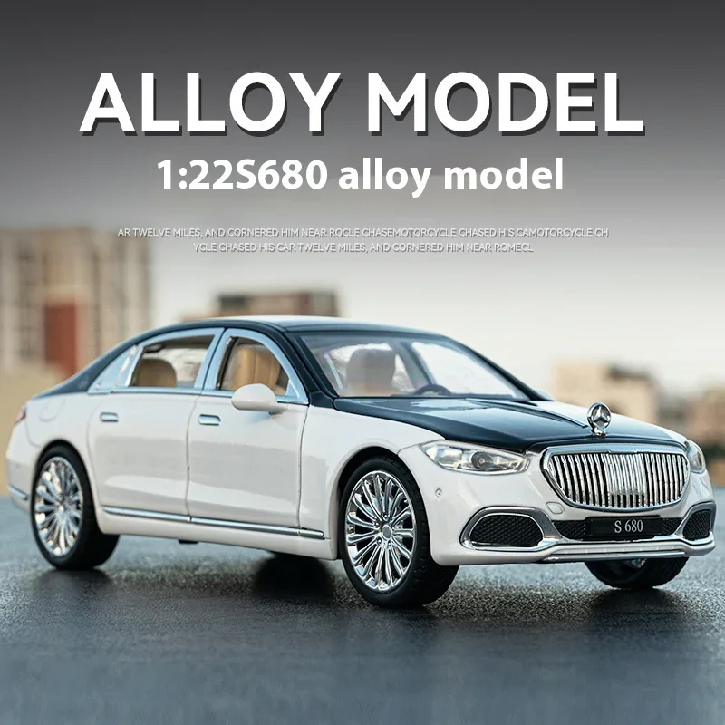 

Diecast 1:22 Mercedes Benz Maybach S680 Alloy Model Car Shop Exhibition Model Ornaments Collect Hobby Ornaments Gift for Friend