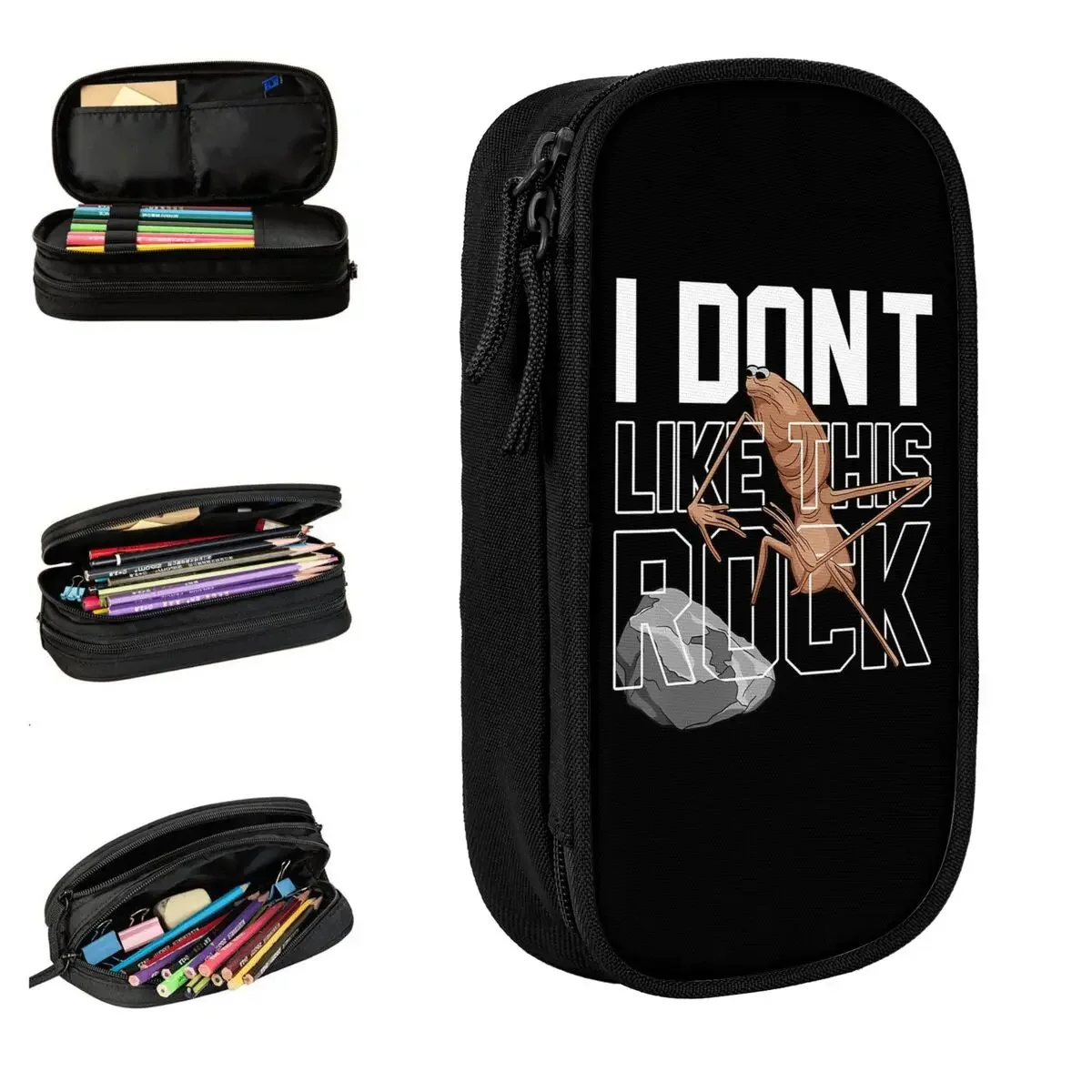 Marcus The Worm I Don't Like This Rock Pencil Case Pencilcases Pen Holder Large Storage Bags Students School Gifts Stationery